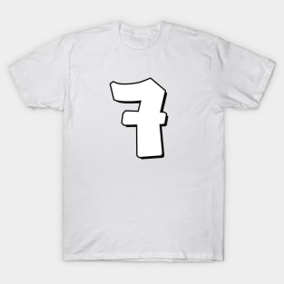 Number 7 white / black T-Shirt